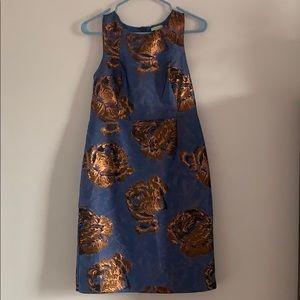 Anthropologie Bronzed Brocade Sheath Dress